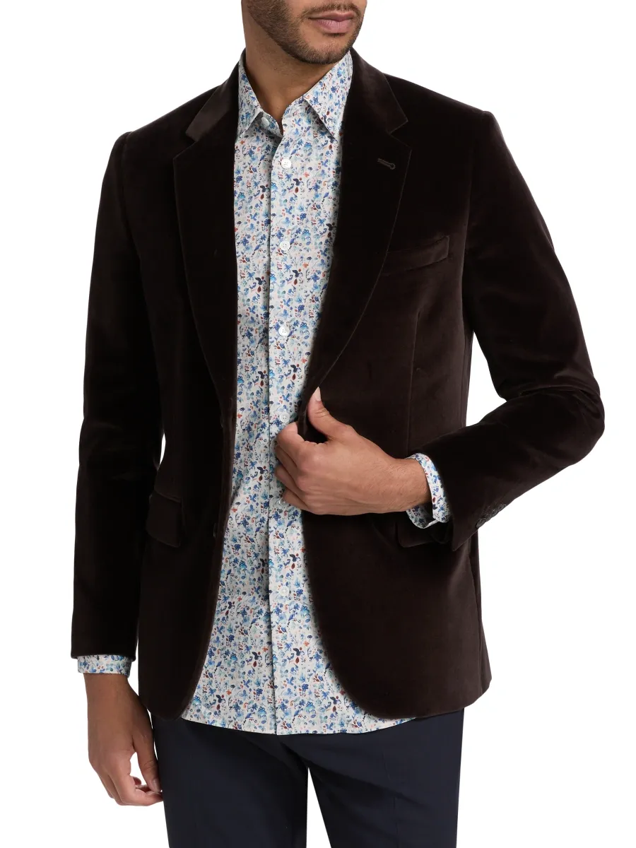 Paul Smith Men's Velvet Single-Breasted Jacket | Thumbnail 3 Paul Smith Men's Velvet Single-Breasted Jacket | Thumbnail 3