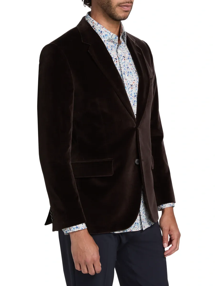 Paul Smith Men's Velvet Single-Breasted Jacket | Thumbnail 4 Paul Smith Men's Velvet Single-Breasted Jacket | Thumbnail 4