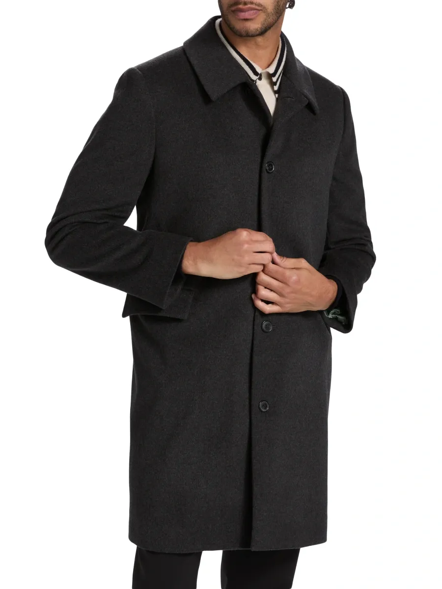 Paul Smith Men's Wool-Cashmere Single-Breasted Coat | Thumbnail 3 Paul Smith Men's Wool-Cashmere Single-Breasted Coat | Thumbnail 3