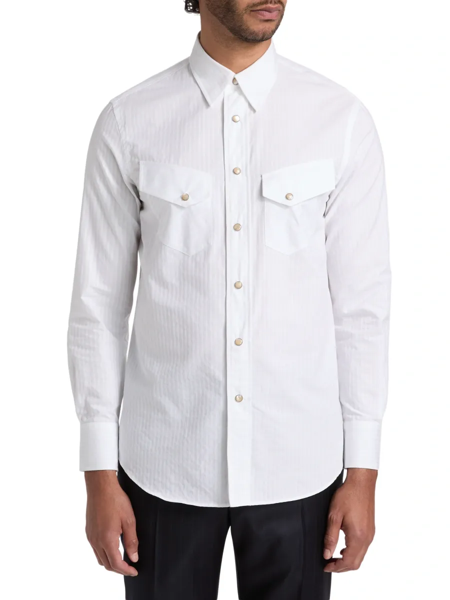 Paul Smith Men's Striped Cotton Regular-Fit Shirt | Thumbnail 3 Paul Smith Men's Striped Cotton Regular-Fit Shirt | Thumbnail 3