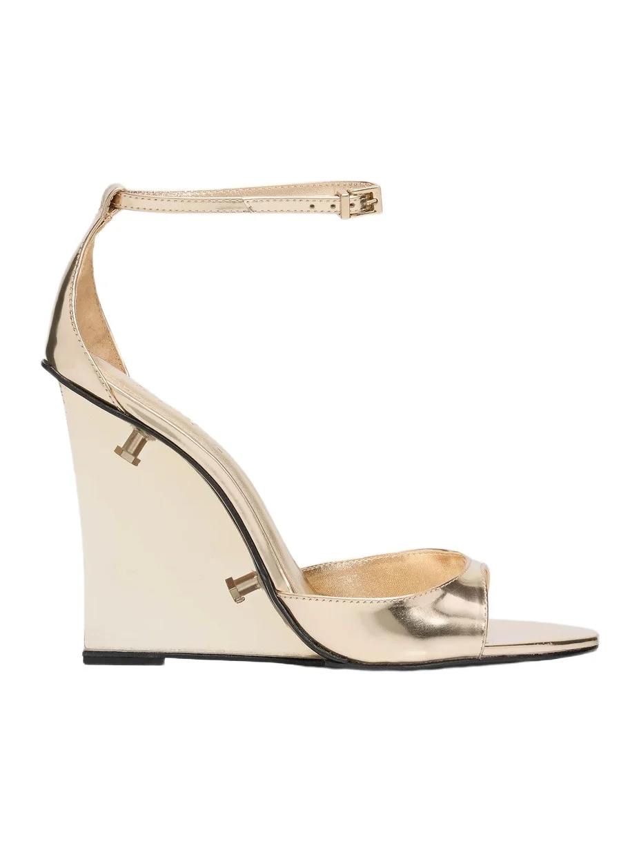 Women's Stella 100MM Mirror-Finished Leather Wedge Sandals Women's Stella 100MM Mirror-Finished Leather Wedge Sandals