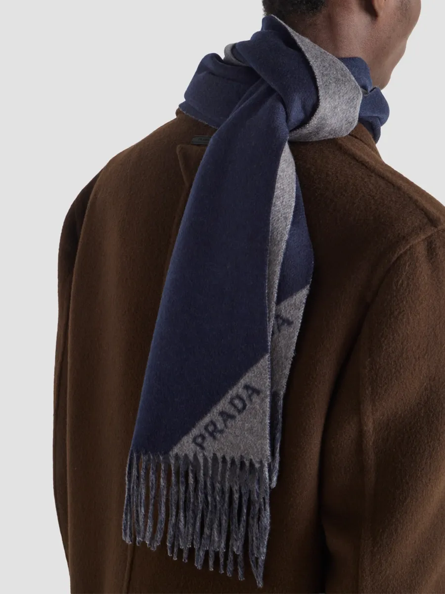 Prada Men's Double Cashmere Scarf | Thumbnail 2 Prada Men's Double Cashmere Scarf | Thumbnail 2
