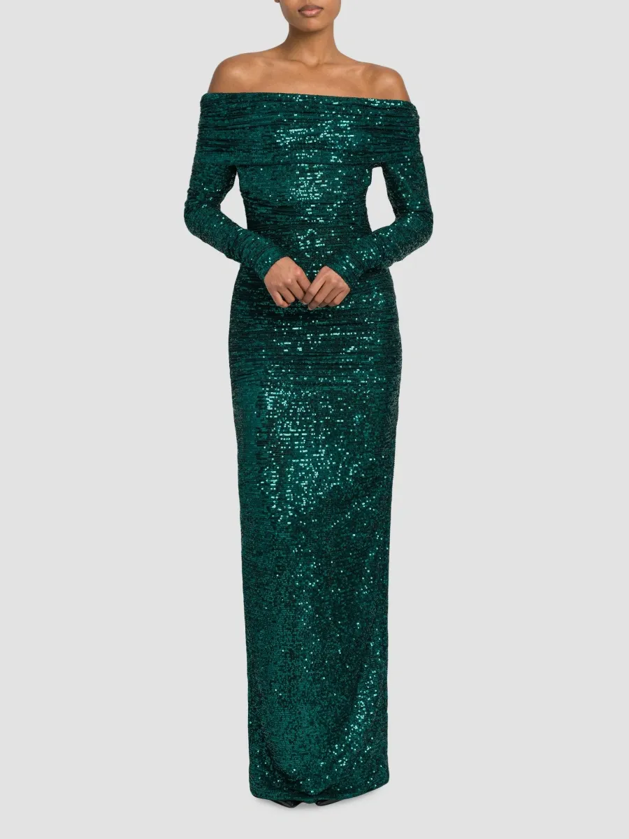 Dolce & Gabbana Women's Sequined Off-the-Shoulder Column Gown | Thumbnail 2 Dolce & Gabbana Women's Sequined Off-the-Shoulder Column Gown | Thumbnail 2