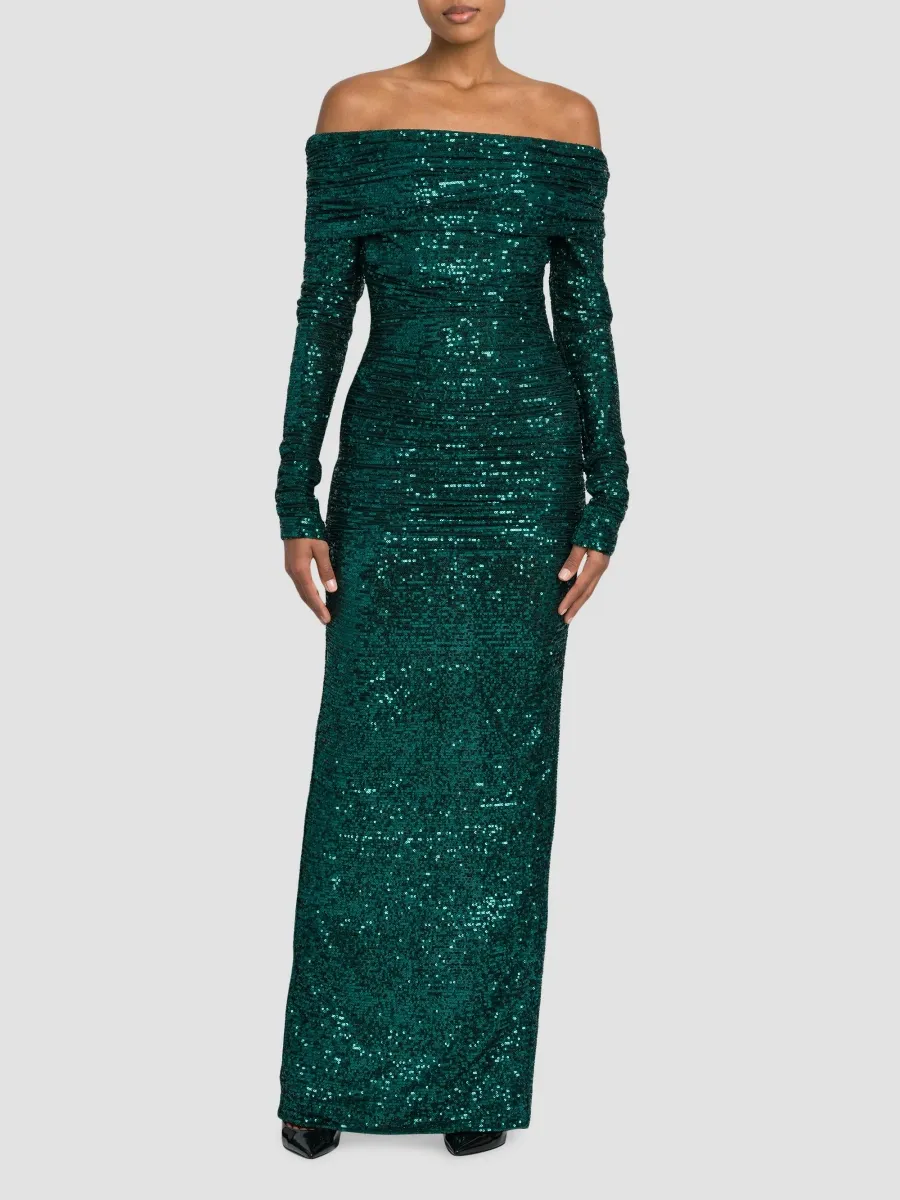 Dolce & Gabbana Women's Sequined Off-the-Shoulder Column Gown | Thumbnail 3 Dolce & Gabbana Women's Sequined Off-the-Shoulder Column Gown | Thumbnail 3