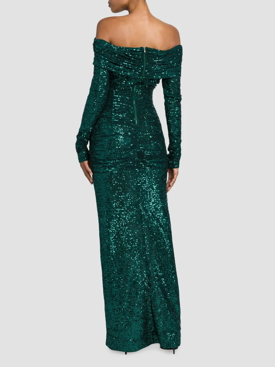 Dolce & Gabbana Women's Sequined Off-the-Shoulder Column Gown | Thumbnail 5 Dolce & Gabbana Women's Sequined Off-the-Shoulder Column Gown | Thumbnail 5