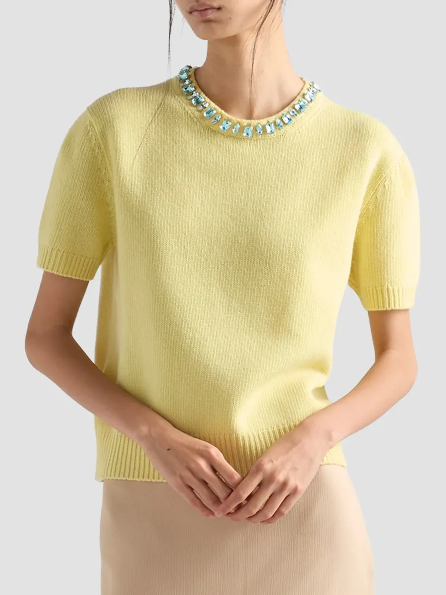 Prada Women's Wool and Cashmere Crew-Neck Sweater | Thumbnail 2 Prada Women's Wool and Cashmere Crew-Neck Sweater | Thumbnail 2