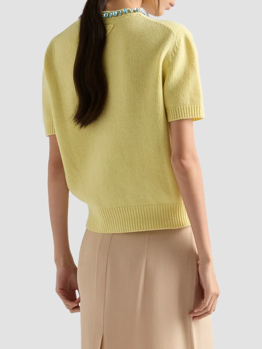 Prada Women's Wool and Cashmere Crew-Neck Sweater | Thumbnail 3 Prada Women's Wool and Cashmere Crew-Neck Sweater | Thumbnail 3