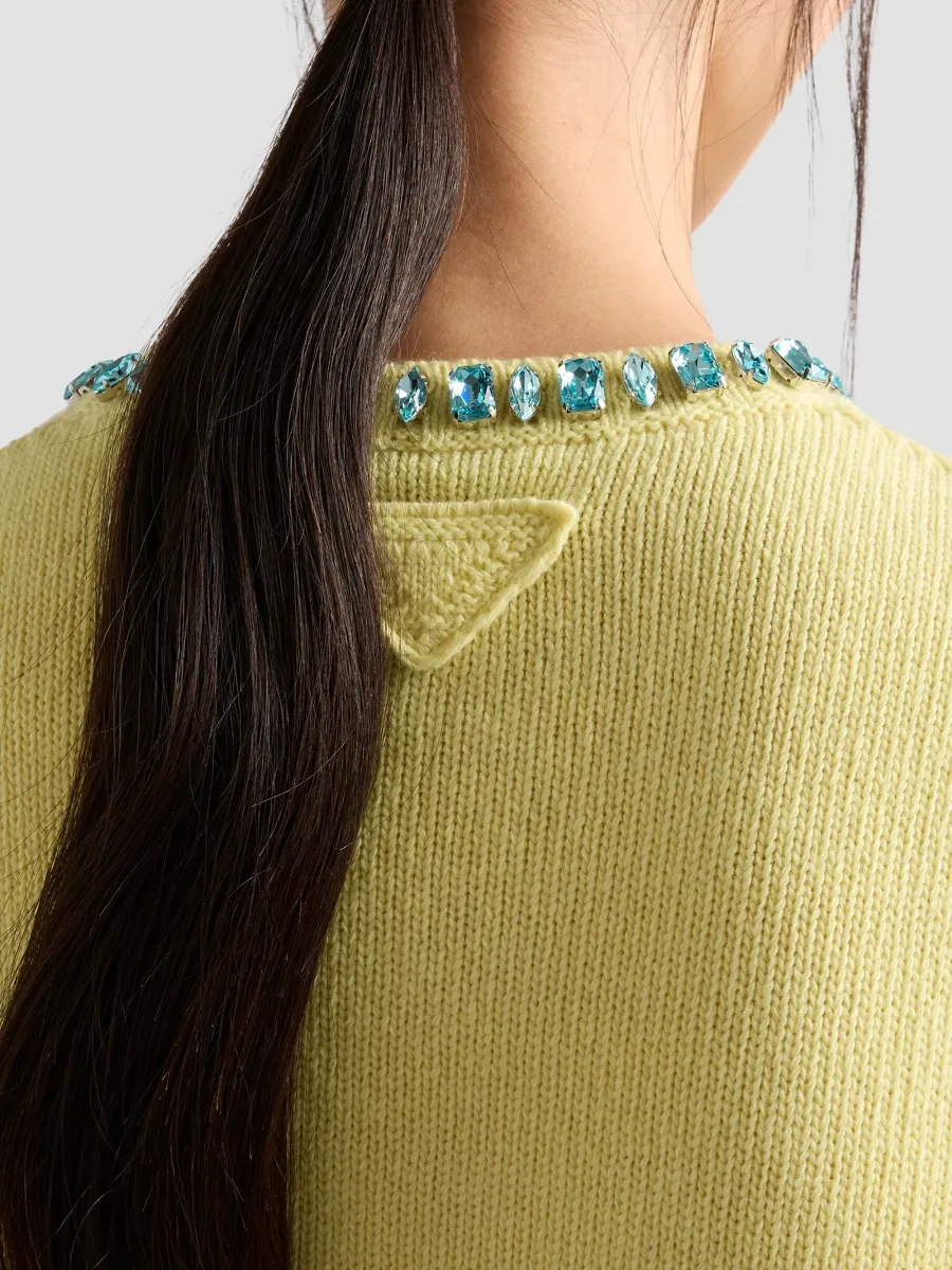 Prada Women's Wool and Cashmere Crew-Neck Sweater | Thumbnail 5 Prada Women's Wool and Cashmere Crew-Neck Sweater | Thumbnail 5