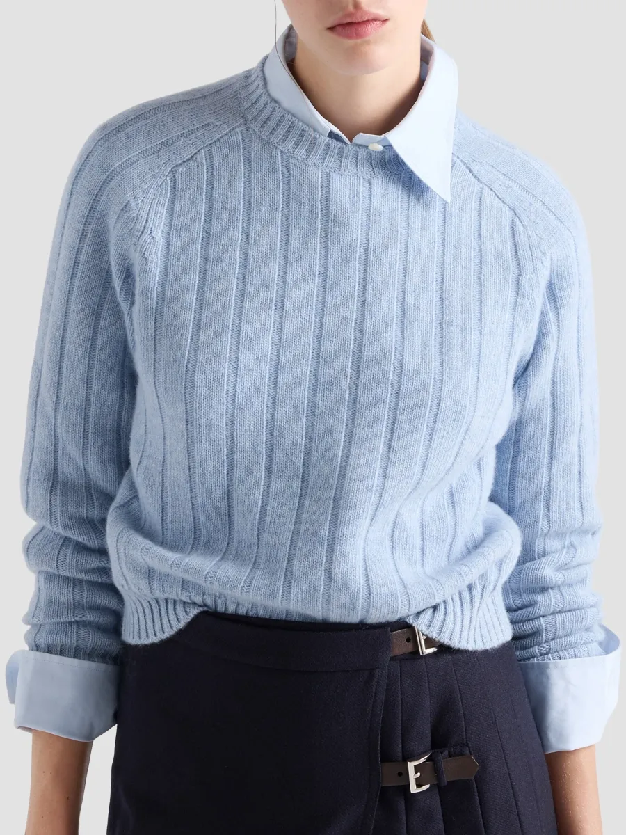 Prada Women's Cashmere Crew-Neck Sweater | Thumbnail 3 Prada Women's Cashmere Crew-Neck Sweater | Thumbnail 3
