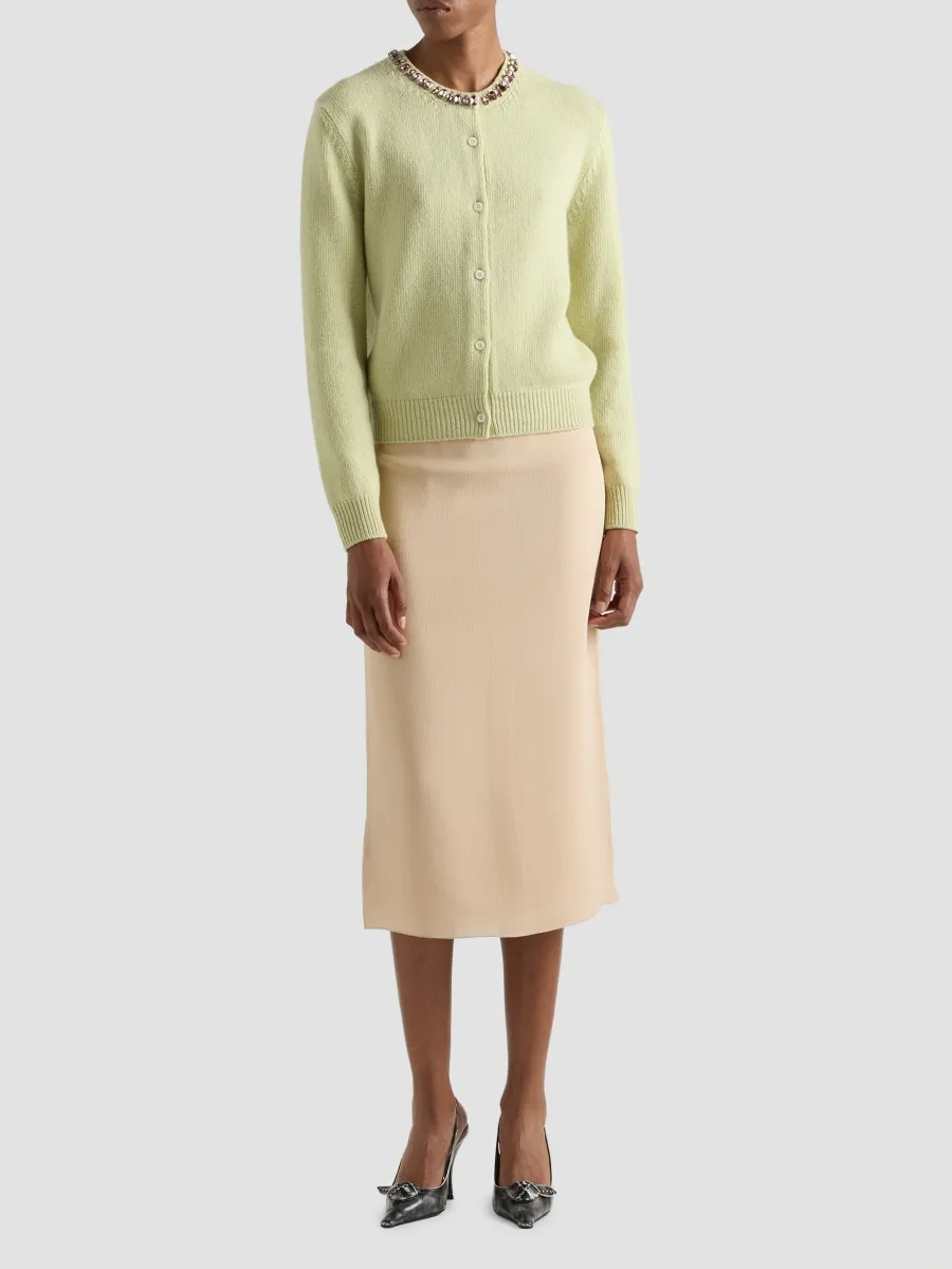 Prada Women's Wool and Cashmere Cardigan - Green | Thumbnail 2