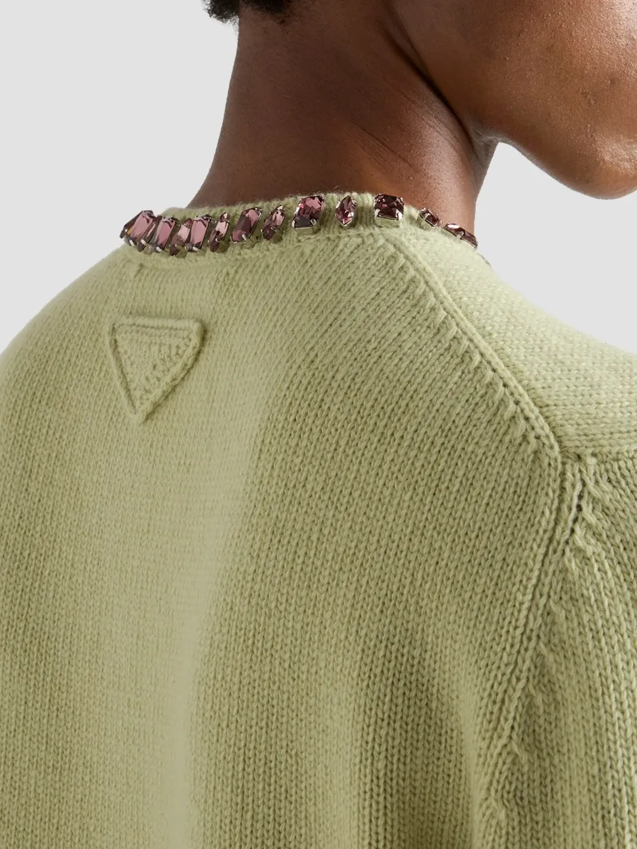 Prada Women's Wool and Cashmere Cardigan - Green | Thumbnail 5