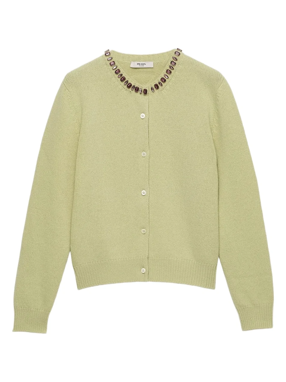 Women's Wool and Cashmere Cardigan - Green
