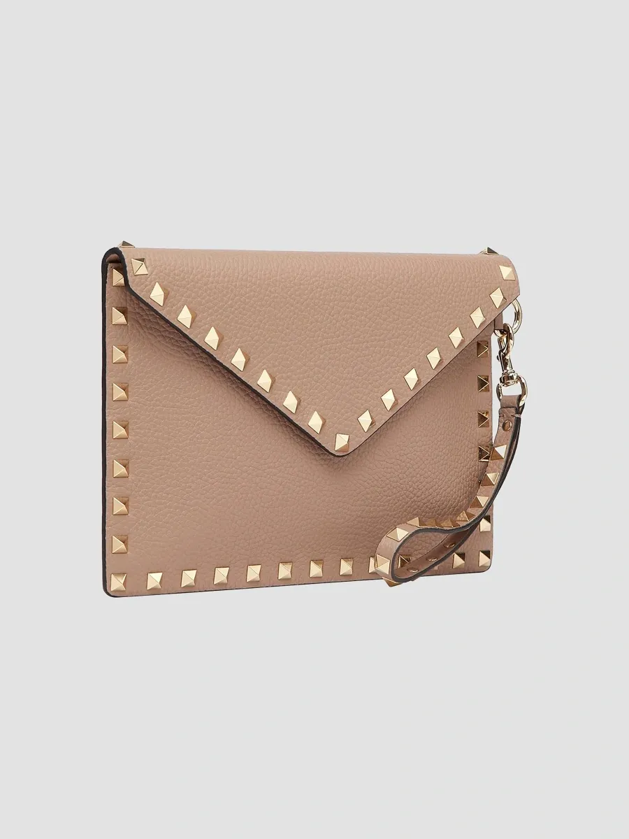 Valentino Women's Rockstud Grainy Calfskin Pouch | Thumbnail 2