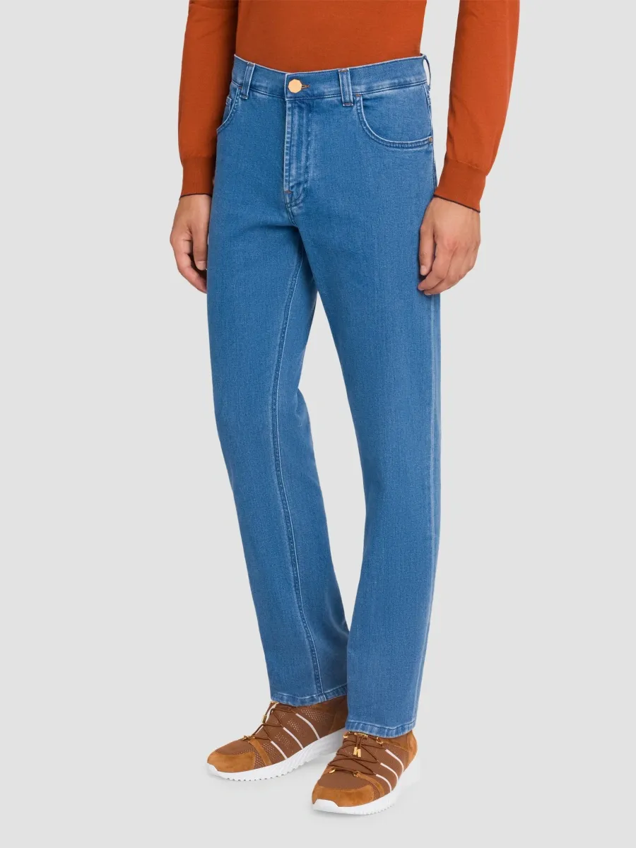 Stefano Ricci Men's Cotton Blend Tapered Jeans | Thumbnail 2