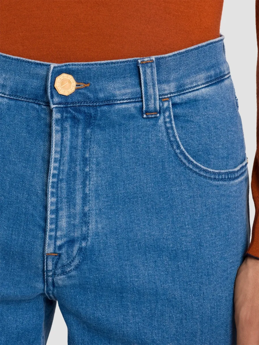 Stefano Ricci Men's Cotton Blend Tapered Jeans | Thumbnail 6