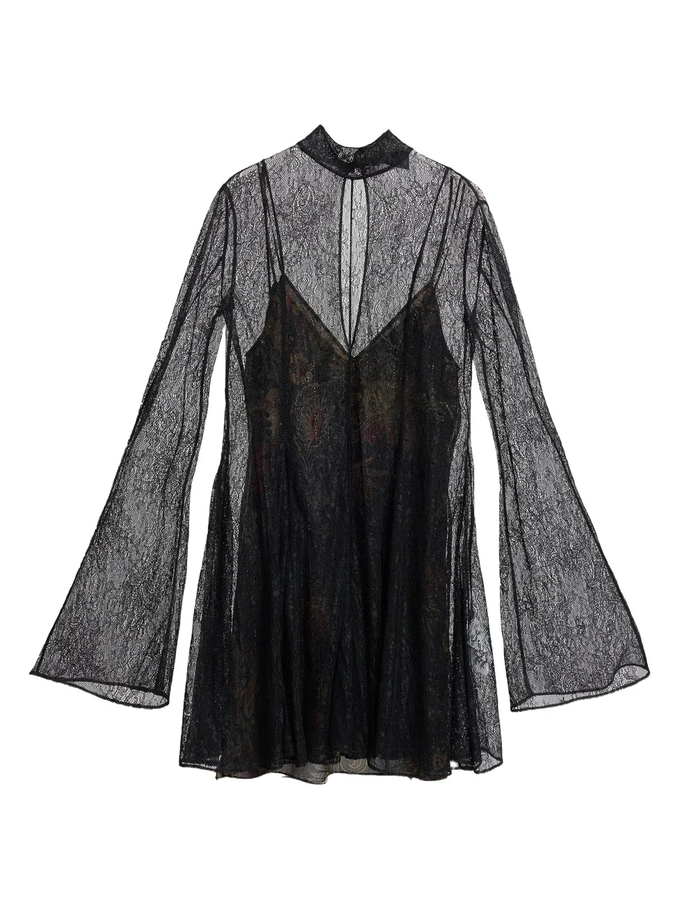 Etro Women's Lace & Metallic Silk Combo Mini Dress