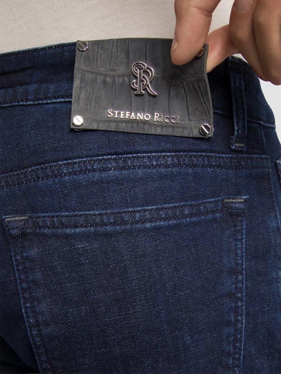 Stefano Ricci Men's Cotton Blend Tapered Jeans | Thumbnail 4 Stefano Ricci Men's Cotton Blend Tapered Jeans | Thumbnail 4