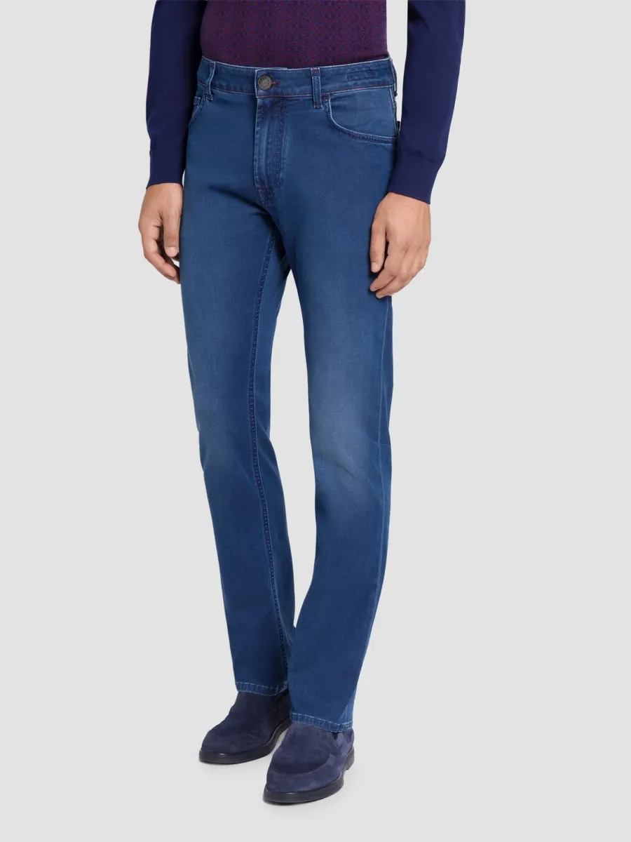 Stefano Ricci Men's Cotton Blend Tapered Jeans | Thumbnail 2 Stefano Ricci Men's Cotton Blend Tapered Jeans | Thumbnail 2