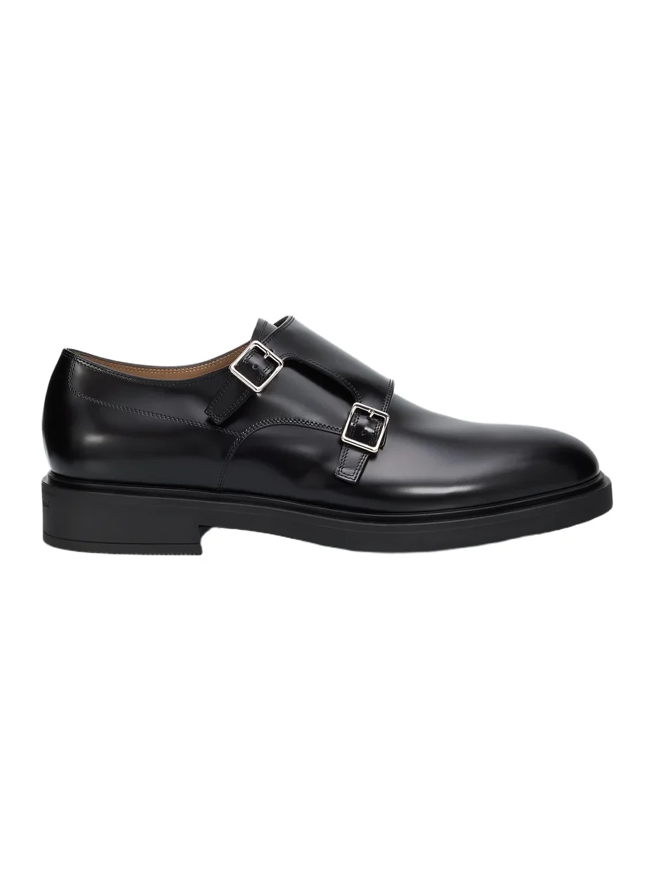 Gianvito Rossi Men's Scott Smart Antigraffio Leather Monk Strap Shoes