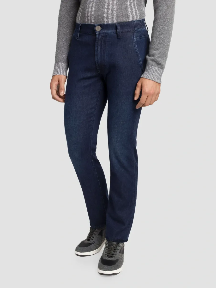 Stefano Ricci Men's Cotton and Cashmere Blend Tapered Jeans | Thumbnail 2