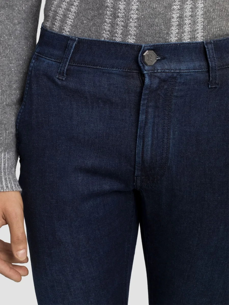 Stefano Ricci Men's Cotton and Cashmere Blend Tapered Jeans | Thumbnail 6