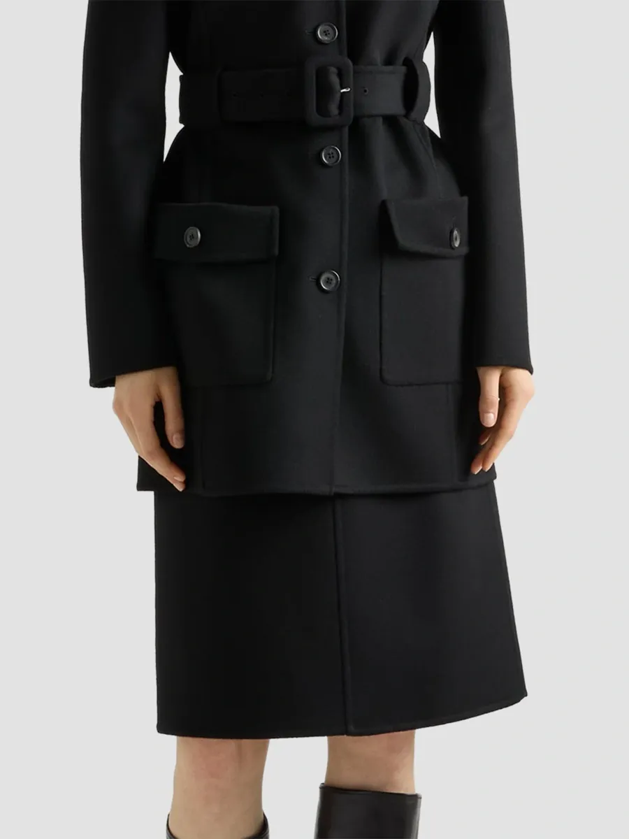 Prada Women's Double Cloth Midi Skirt | Thumbnail 2