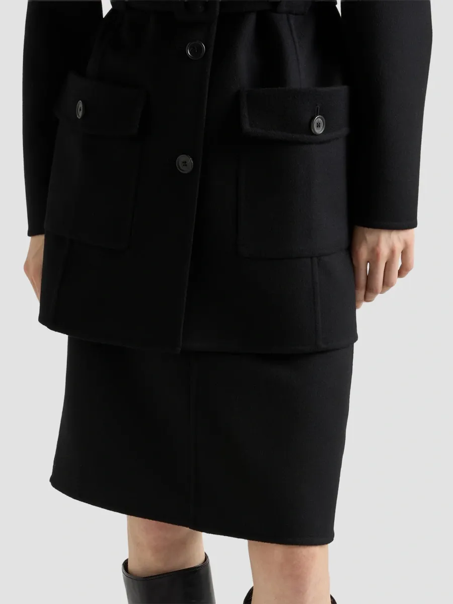 Prada Women's Double Cloth Midi Skirt | Thumbnail 3