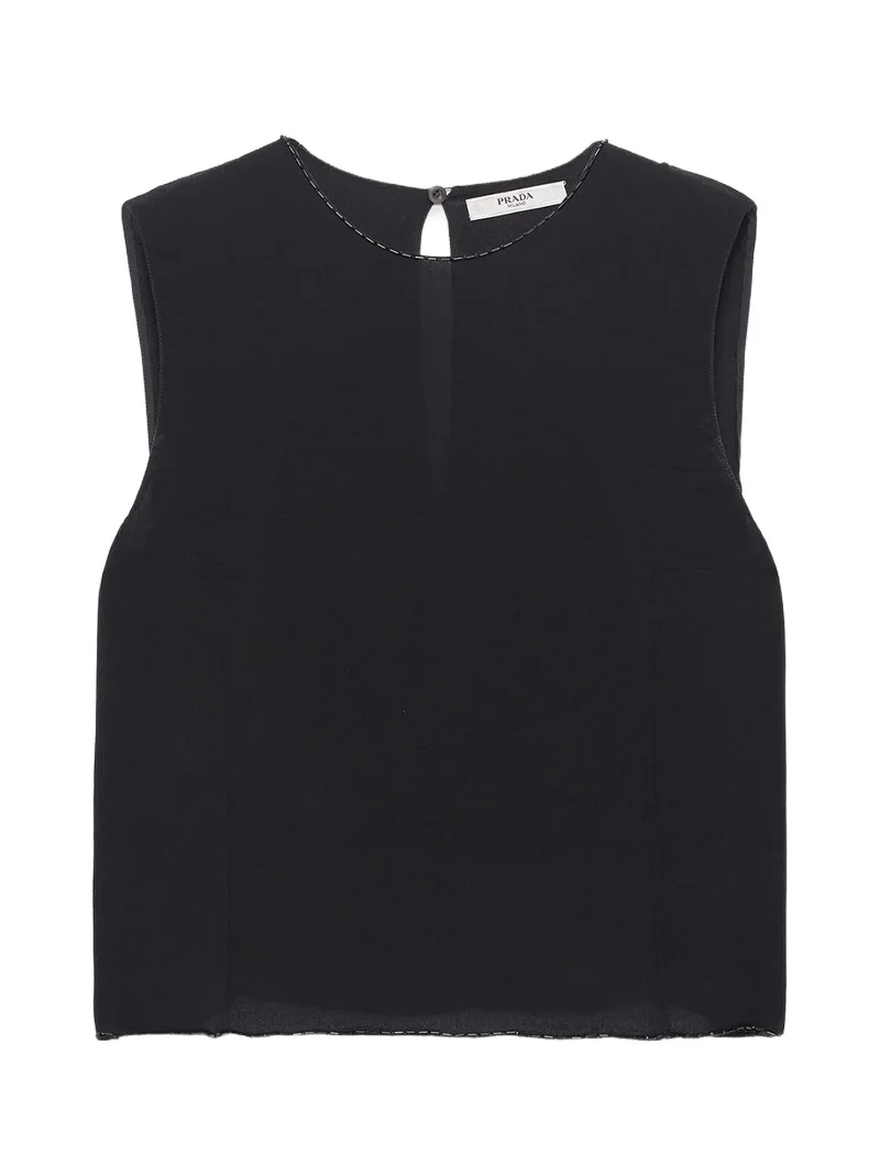 Women's Sleeveless Triple Silk Chiffon Top