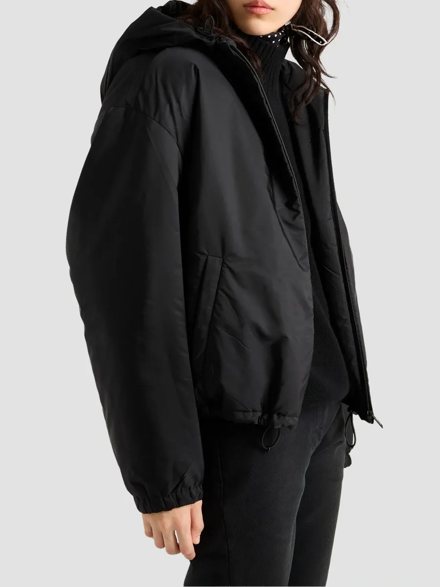 Prada Women's Hooded Lightweight Nylon Blouson Jacket | Thumbnail 3 Prada Women's Hooded Lightweight Nylon Blouson Jacket | Thumbnail 3