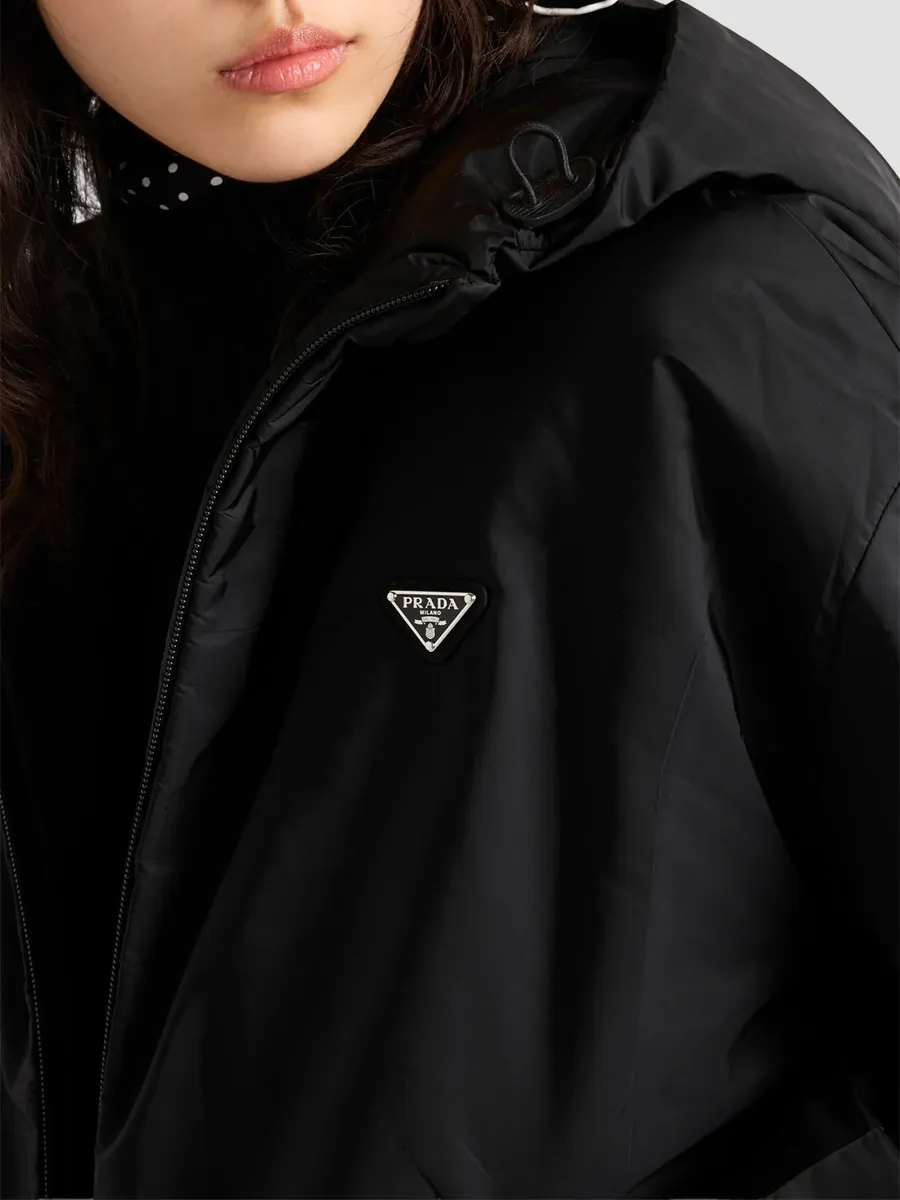 Prada Women's Hooded Lightweight Nylon Blouson Jacket | Thumbnail 5 Prada Women's Hooded Lightweight Nylon Blouson Jacket | Thumbnail 5