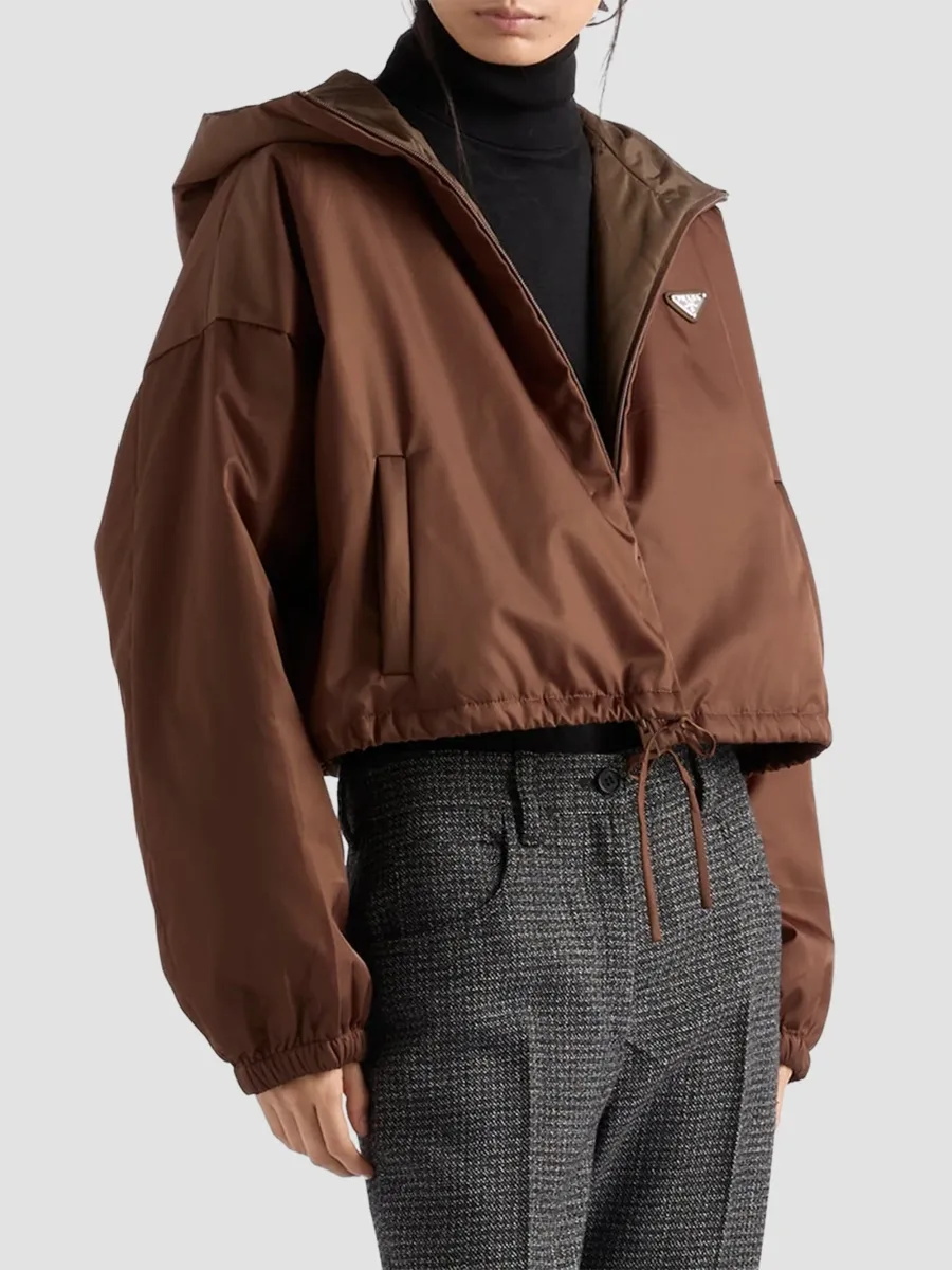 Prada Women's Nylon Hooded Blouson Jacket | Thumbnail 3 Prada Women's Nylon Hooded Blouson Jacket | Thumbnail 3