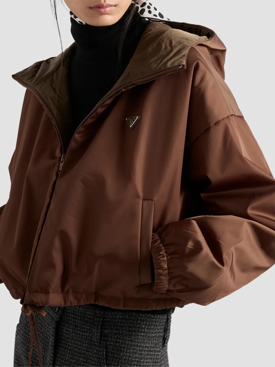 Prada Women's Nylon Hooded Blouson Jacket | Thumbnail 4 Prada Women's Nylon Hooded Blouson Jacket | Thumbnail 4