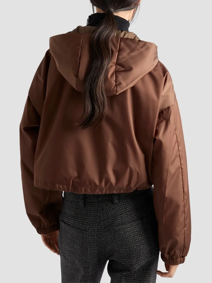 Prada Women's Nylon Hooded Blouson Jacket | Thumbnail 5 Prada Women's Nylon Hooded Blouson Jacket | Thumbnail 5