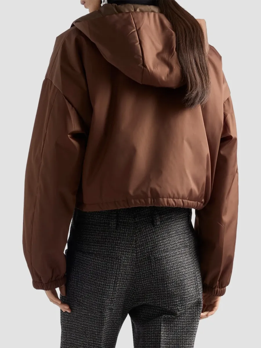 Prada Women's Nylon Hooded Blouson Jacket | Thumbnail 6 Prada Women's Nylon Hooded Blouson Jacket | Thumbnail 6