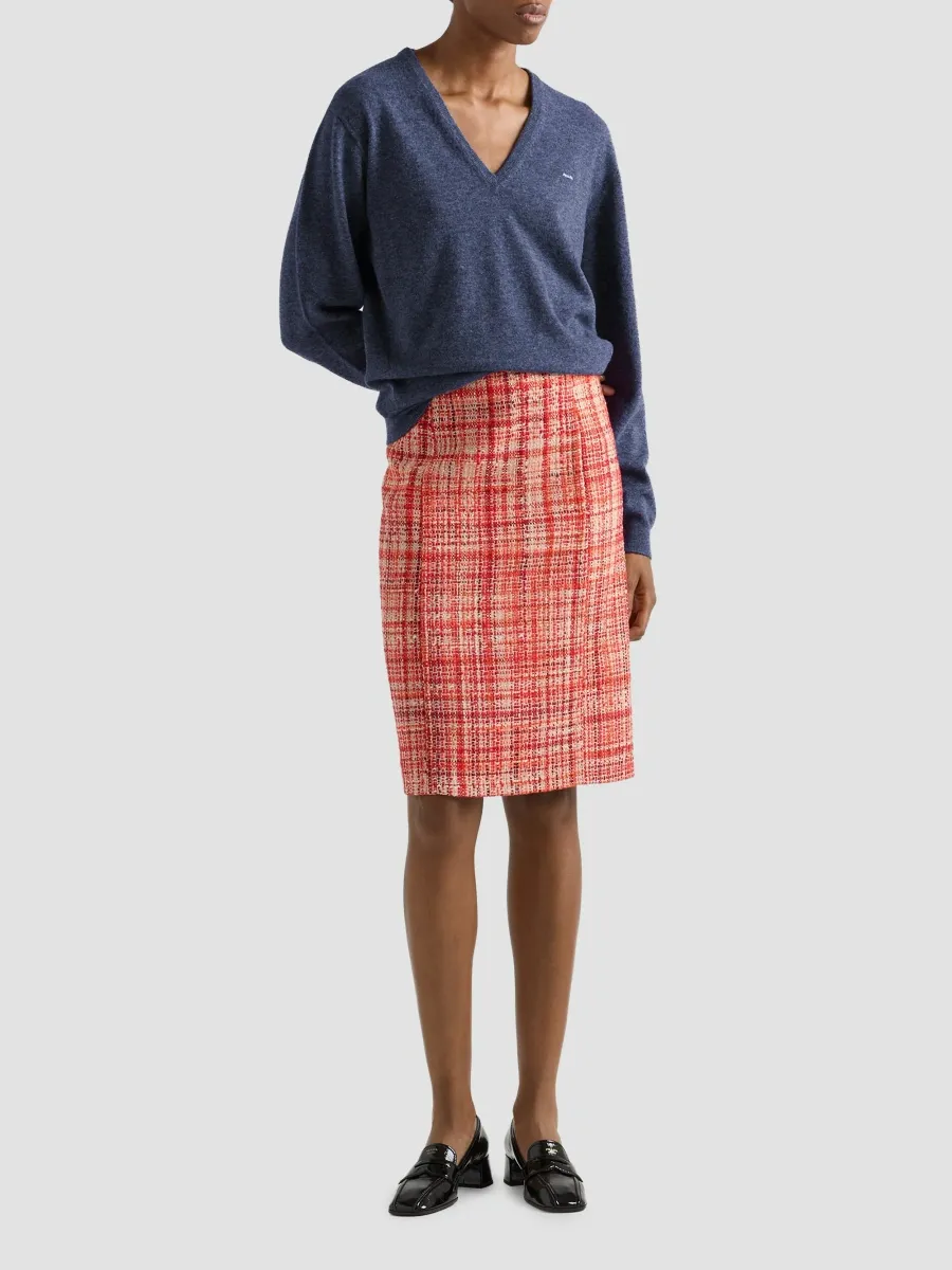 Prada Women's Tweed Midi Skirt | Thumbnail 2 Prada Women's Tweed Midi Skirt | Thumbnail 2