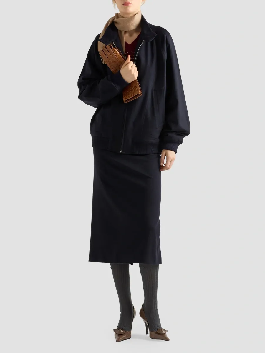 Prada Women's Double Cashmere Midi Skirt | Thumbnail 2