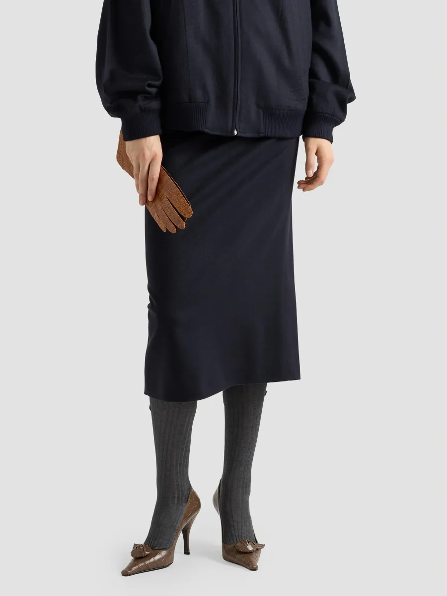 Prada Women's Double Cashmere Midi Skirt | Thumbnail 3