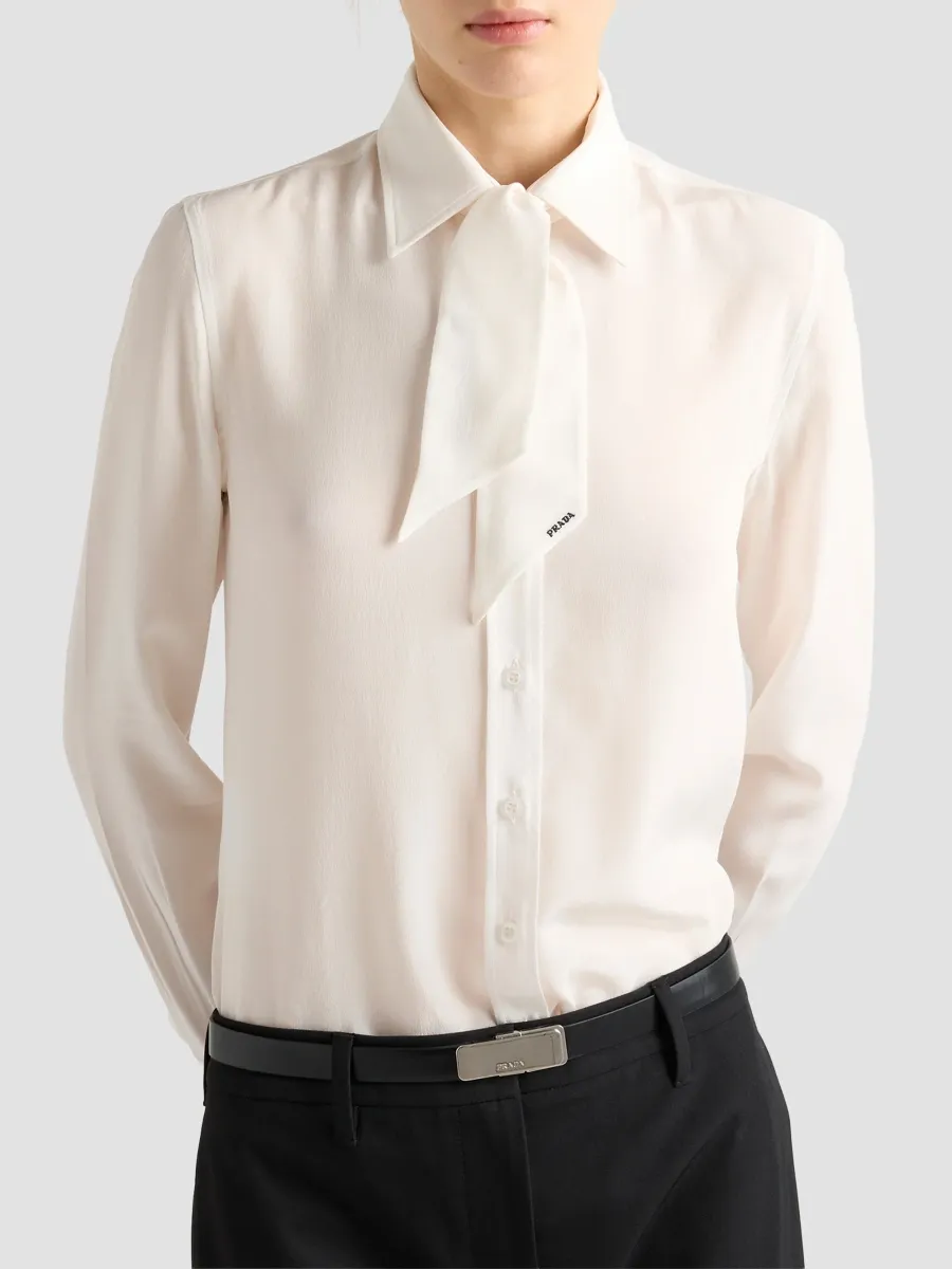Prada Women's Crepe De Chine Shirt | Thumbnail 3 Prada Women's Crepe De Chine Shirt | Thumbnail 3
