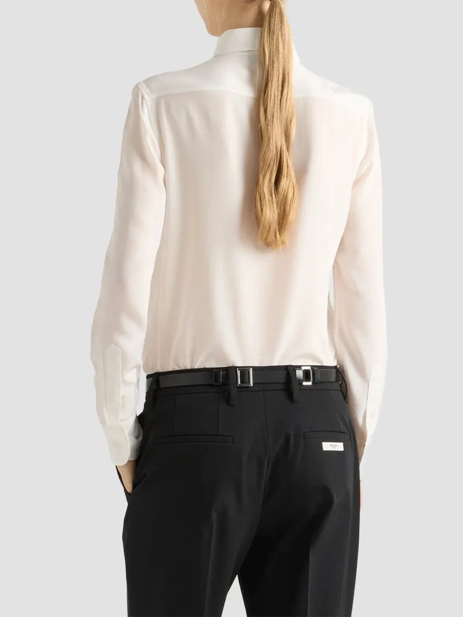 Prada Women's Crepe De Chine Shirt | Thumbnail 4 Prada Women's Crepe De Chine Shirt | Thumbnail 4