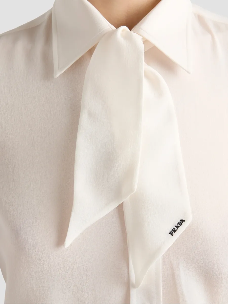 Prada Women's Crepe De Chine Shirt | Thumbnail 5 Prada Women's Crepe De Chine Shirt | Thumbnail 5