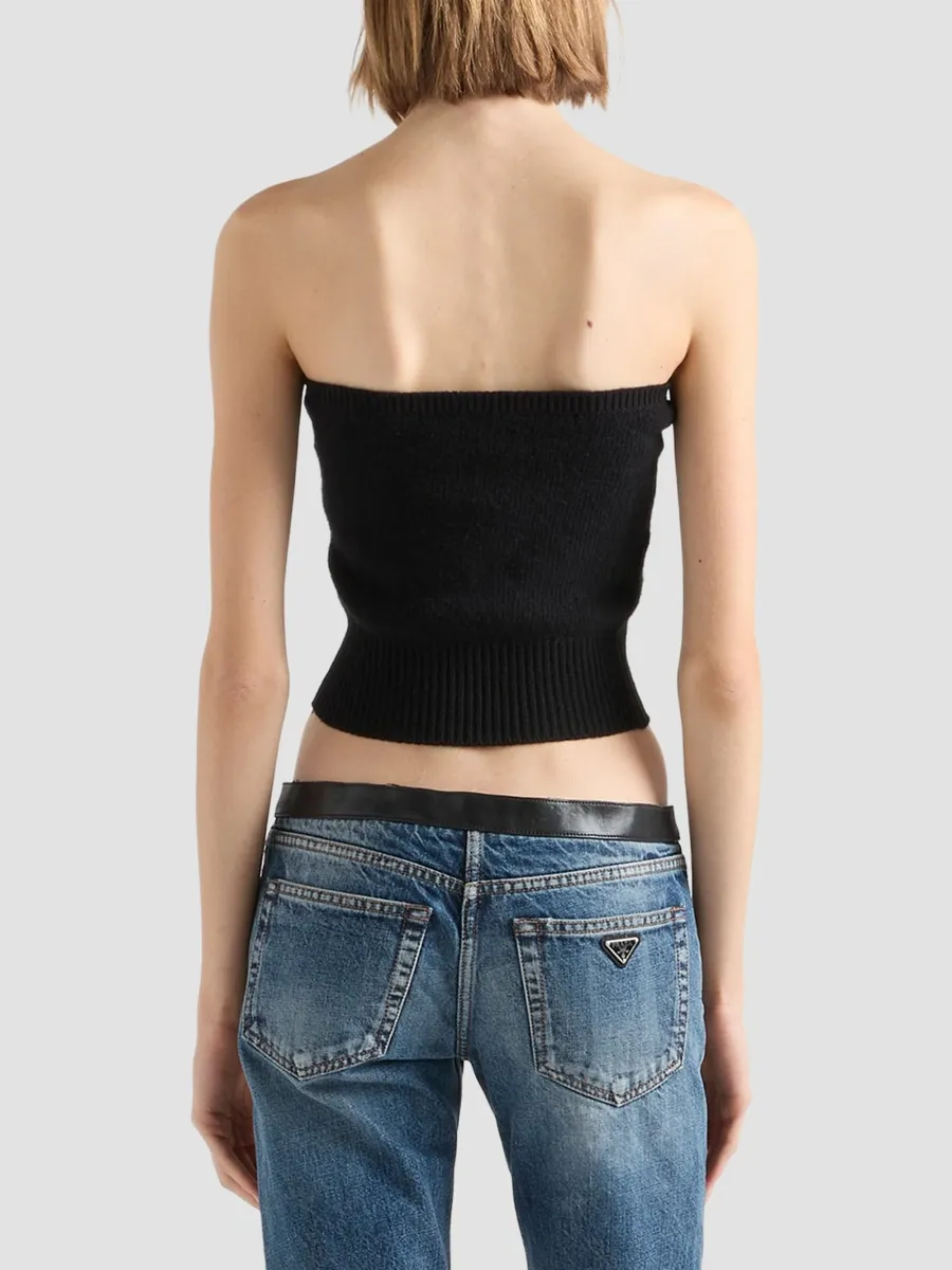 Prada Women's Wool and Cashmere Bandeau Top | Thumbnail 3 Prada Women's Wool and Cashmere Bandeau Top | Thumbnail 3