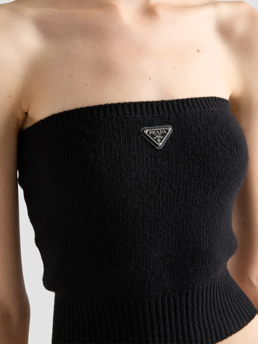 Prada Women's Wool and Cashmere Bandeau Top | Thumbnail 4 Prada Women's Wool and Cashmere Bandeau Top | Thumbnail 4