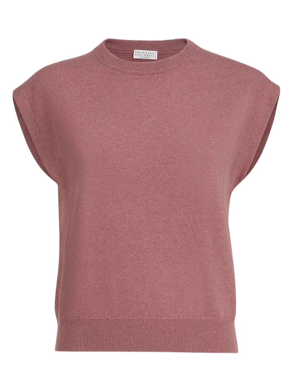 Women's Cashmere Sweater with Monili - Purple