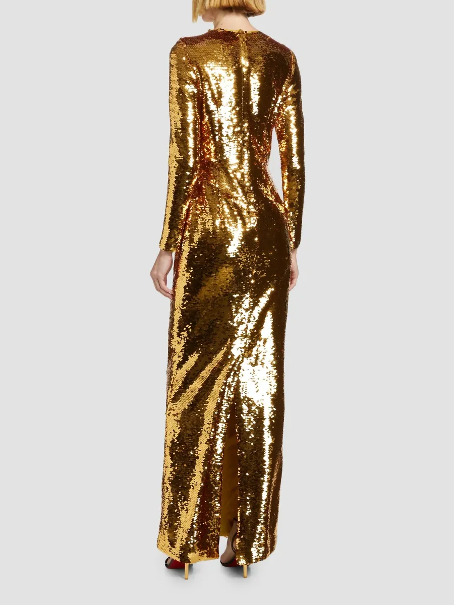 Dolce & Gabbana Women's Sequined Long-Sleeve Gown | Thumbnail 5