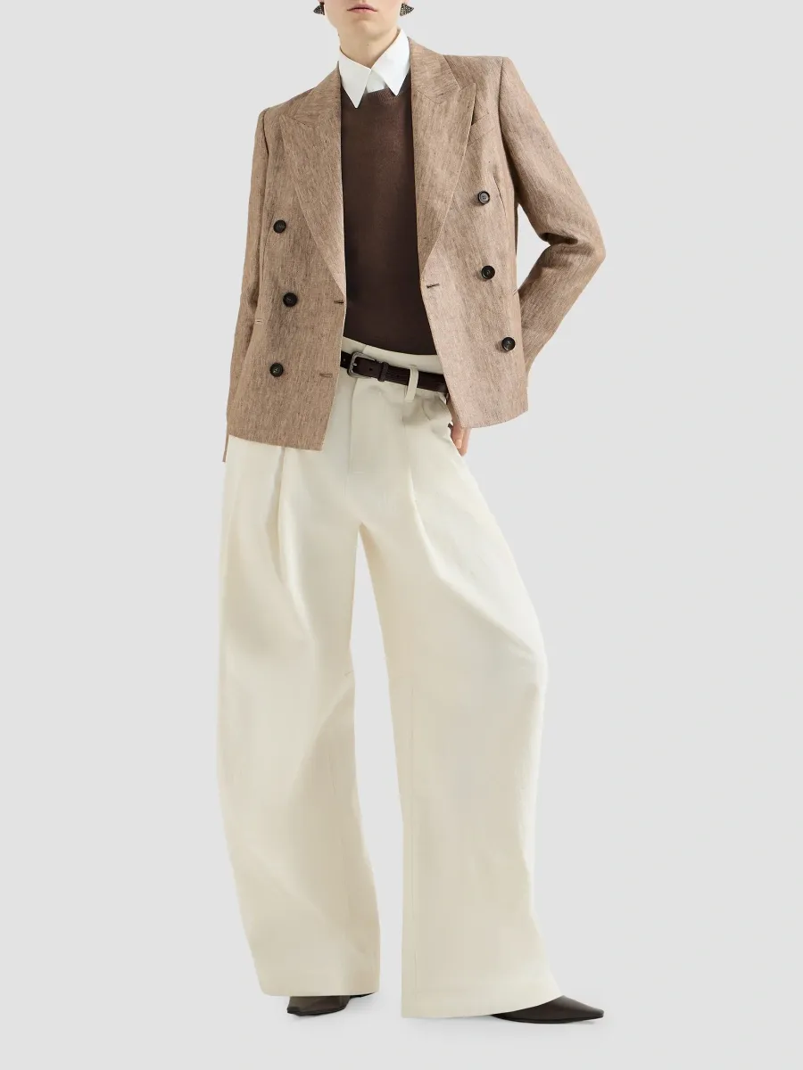 Brunello Cucinelli Women's Cashmere Sweater with Monili - Pine Cone Brown | Thumbnail 2 Brunello Cucinelli Women's Cashmere Sweater with Monili - Pine Cone Brown | Thumbnail 2