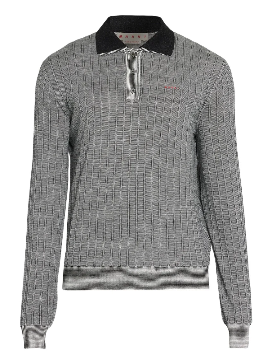 Marni Men's Wool Long-Sleeve Polo Shirt