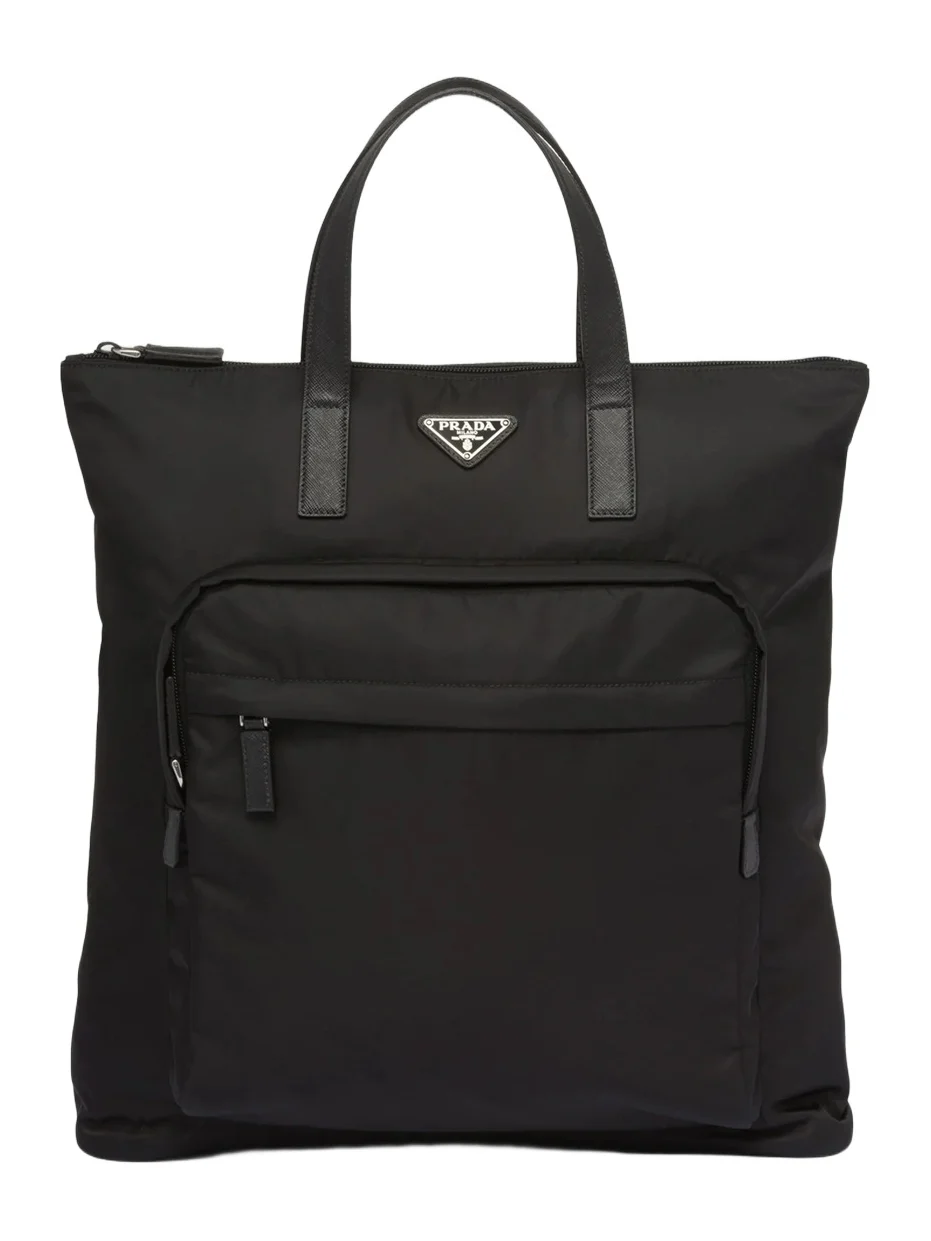 Prada Men's Re-Nylon and Saffiano Leather Tote Bag