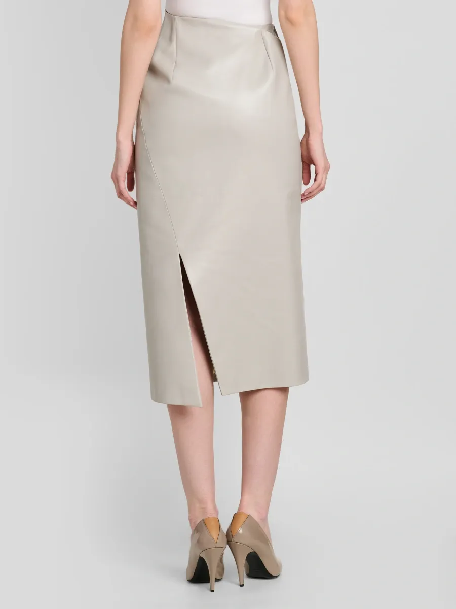 Jil Sander Women's Wrap Leather Midi Skirt | Thumbnail 3 Jil Sander Women's Wrap Leather Midi Skirt | Thumbnail 3