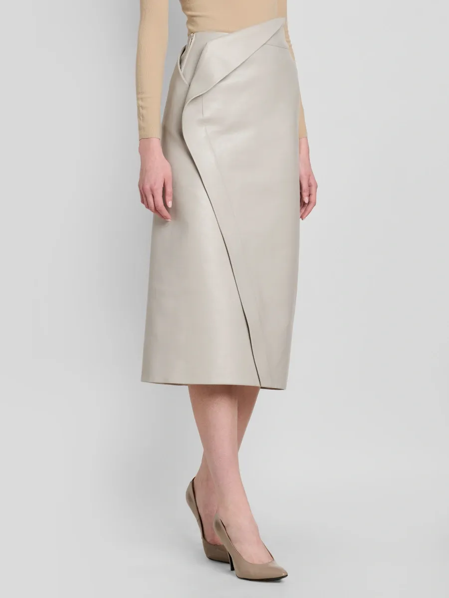 Jil Sander Women's Wrap Leather Midi Skirt | Thumbnail 4 Jil Sander Women's Wrap Leather Midi Skirt | Thumbnail 4