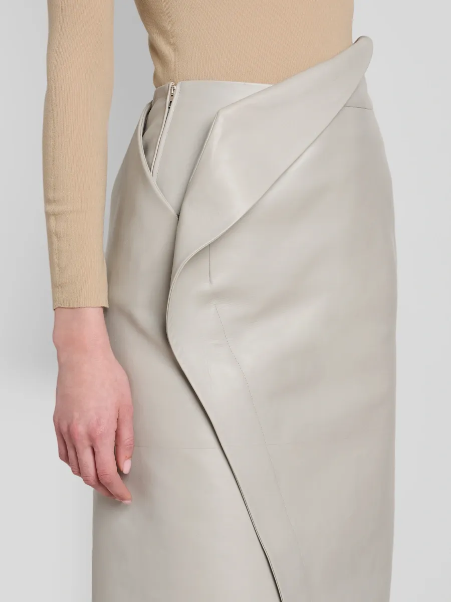 Jil Sander Women's Wrap Leather Midi Skirt | Thumbnail 5 Jil Sander Women's Wrap Leather Midi Skirt | Thumbnail 5